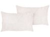 Set of 2 Corduroy Cushions 47 x 27 cm Off-White MILLET_854711