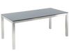 Sada záhradného nábytku stôl so sklenenou doskou 180 x 90 cm 6 sivých stoličiek GROSSETO_677258