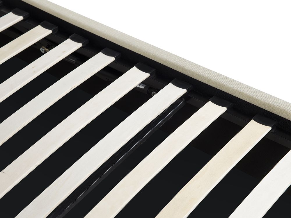 Cama tapizada en beige con almacenaje 180x200 cm ORBEY | Beliani.es