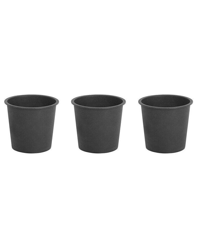 Conjunto de 3 vasos internos para plantas pretos 16 x 16 x 14 cm BALZO_759075