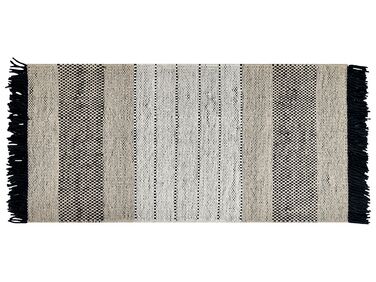 Vlněný koberec 80 x 150 cm béžový/černý YAZLIK