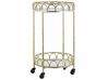 Round Metal Drinks Trolley Gold with Marble Effect SHAFTER_791105