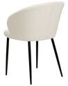 Sæt med 2 hvide MASON-spisebordsstole med boucle-struktur_887248