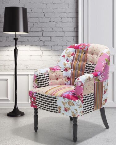 Patchwork Fabric Armchair Multicolour MANDAL