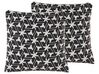 Set of 2 Cotton Cushions Geometric Pattern 45 x 45 cm Black and White ANDIRIN_802112