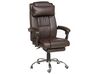 Reclining Faux Leather Executive Chair Dark Brown LUXURY_744081