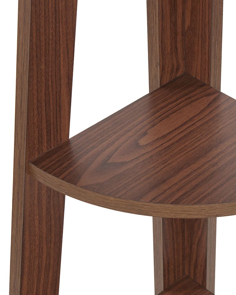 4 Tier Corner Ladder Shelf Dark Wood MOBILE SOLO Beliani.co.uk