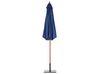 Sombrilla de poliéster azul marino/madera oscura 270 cm TOSCANA_677633