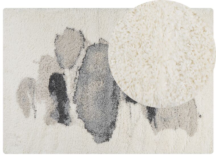 Shaggy Area Rug 160 x 230 cm White and Grey MASIS_854492