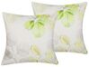 Lot de 2 coussins décoratifs motif feuilles blanc / vert 45 x 45 cm PEPEROMIA_799560