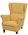 Fabric Wingback Chair Yellow ABSON_747418