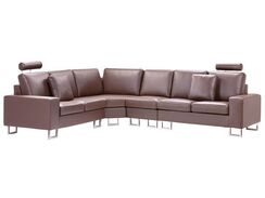 6-istuttava kulmasohva nahka oikeak. ruskea STOCKHOLM