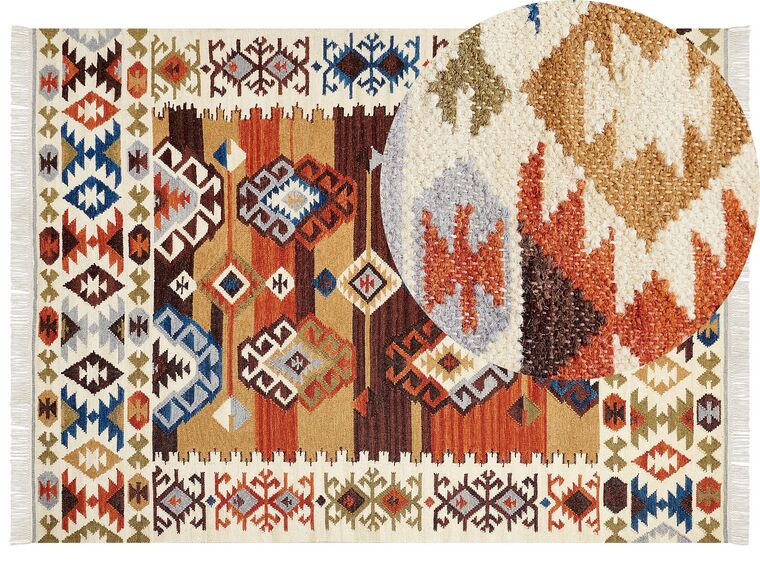 Vlněný kelimový koberec 160 x 230 cm vícebarevný VOSKETAP_859368