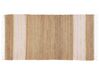 Teppich Jute beige / pastellrosa 80 x 150 cm Streifenmuster Kurzflor zweiseitig MIRZA_850089
