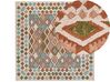 Teppich Wolle mehrfarbig 200 x 200 cm geometrisches Muster Kurzflor ERMENEK_836595
