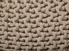 Cotton Knitted Pouffe 50 x 35 cm Beige CONRAD_735567