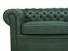 3 Seater Sofa Faux Leather Green CHESTERFIELD_696537