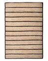 Teppich Jute-Baumwolle schwarz/beige 140 x 200 cm Kurzflor KARADONA_877635