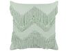 Set of 2 Cotton Cushions with Tassels 45 x 45 cm Light Green BACOPA_839937