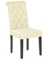 Set of 2 Fabric Dining Chairs Cream VELVA_868056