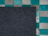 Tapis en cuir bleu turquoise et gris 140 x 200 cm NIKFER_758308