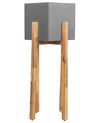 Cache-pot gris avec support en bois 30 x 30 x 95 cm DRIMOS_743767