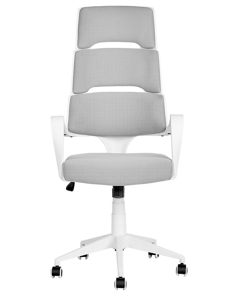 Swivel Office Chair White and Grey GRANDIOSE Beliani.co.uk