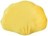 Coussin en forme de coquillage en velours jaune 47 x 35 cm CONSOLIDA_889286