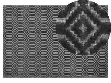 Teppich dunkelgrau 140 x 200 cm geometrisches Muster Kurzflor ADATEPE