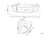 Whirlpool Badewanne weiß Eckmodell mit LED 190 x 135 cm MARINA_764504