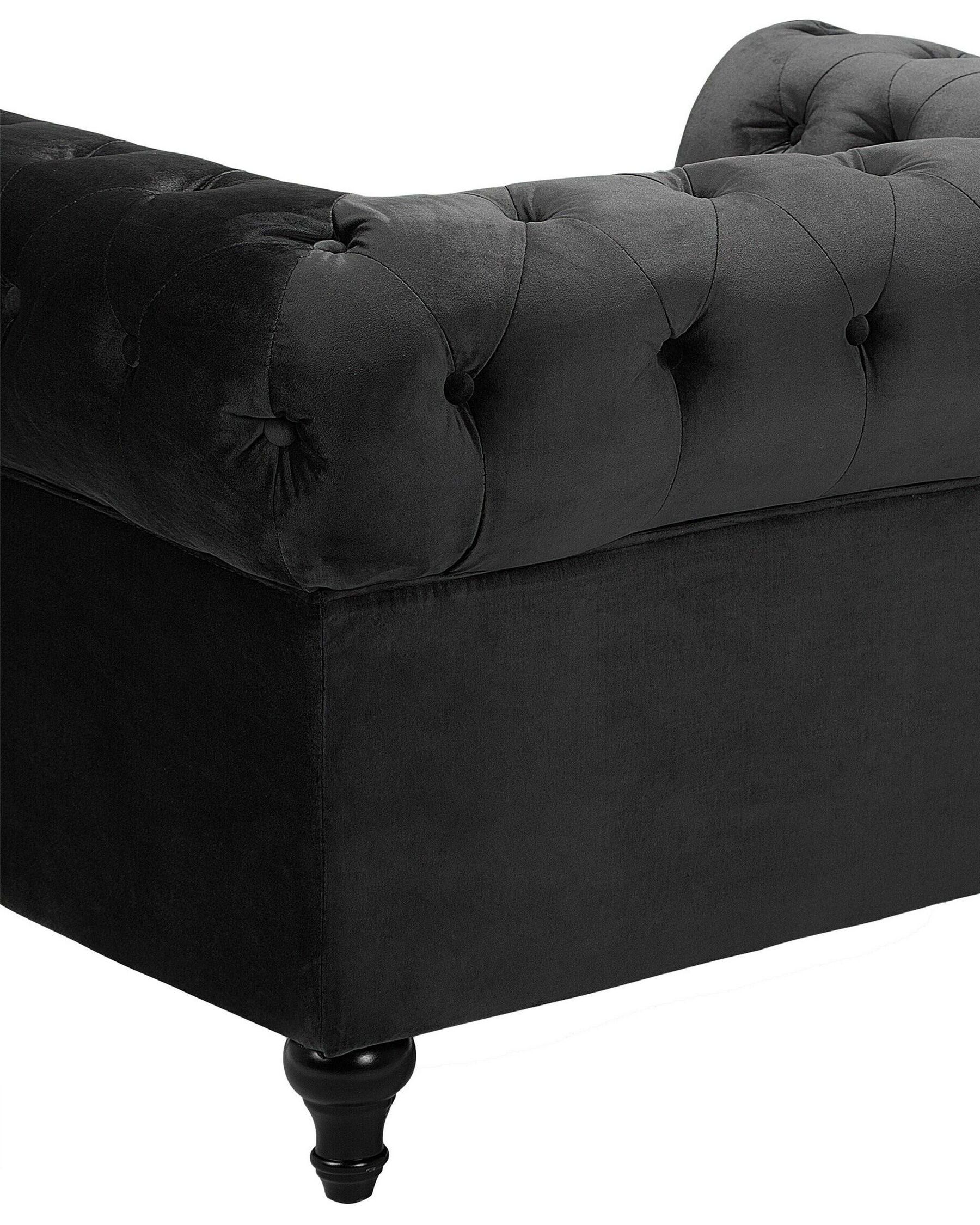 Velvet Armchair Black CHESTERFIELD | Beliani.co.uk