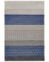 Tapis en laine à rayures bleu-gris 140 x 200 cm AKKAYA_823282