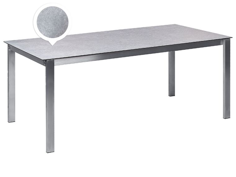 Garden Dining Table Glass Top 180 x 90 cm Grey COSOLETO_881926