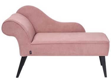 Chaise-longue à esquerda em tecido rosa BIARRITZ