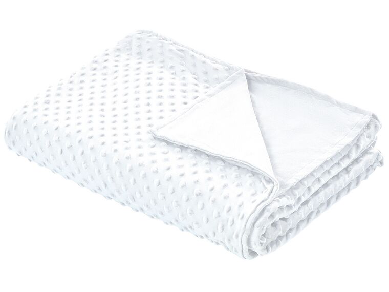 Capa de cobertor pesado em tecido branco 135 x 200 cm CALLISTO_891825
