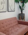 3 Seater Velvet Sofa Bed Pink ABERDEEN_883472