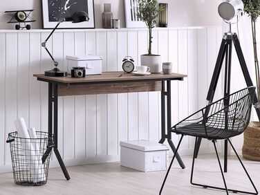 Home Office Desk 120 x 48 cm Dark Wood with Black CREEK