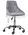 Krzesło biurowe regulowane welurowe szare PARRISH_862755