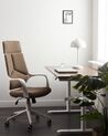 Krzesło biurowe regulowane brązowo-białe DELIGHT_903318