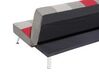 Sofá-cama de 3 lugares em veludo patchwork cinzento e vermelho OLSKER_672359