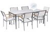 Záhradná jedálenská zostava stola a 6 stoličiek mramorový efekt/biela COSOLETO/GROSSETO_881699