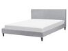 Čalouněná postel ve světle šedé barvě 160 x 200 cm FITOU_710855