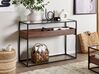 Glass Top Console Table Dark Wood and Black WACO_825575