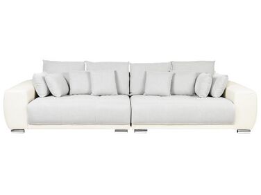 4-istuttava sohva kangas vaaleanharmaa/kermanvalkoinen TORPO