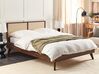 Ratanová posteľ 180 x 200 cm tmavé drevo MONPAZIER_908336