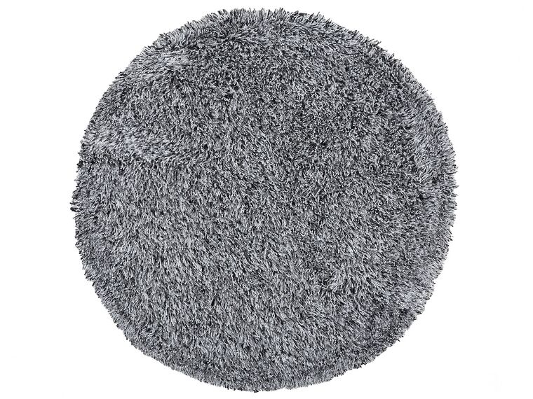 Teppich schwarz-weiß ⌀ 140 cm Shaggy CIDE_746823