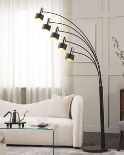 Lattiavalaisin 5 polttimoa metalli musta ANBESA