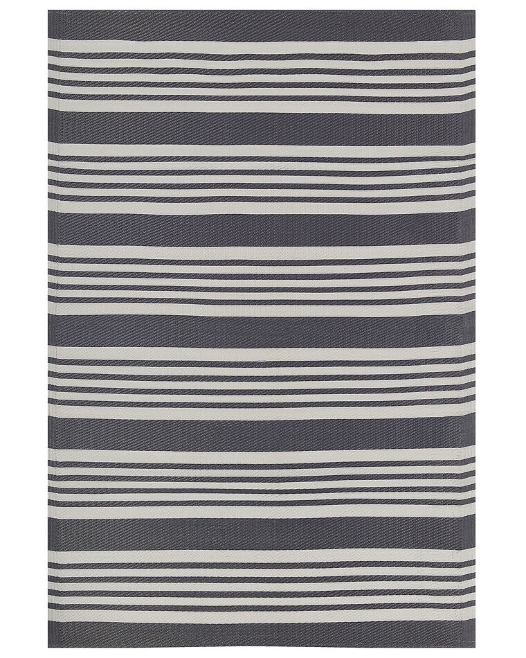 Venkovní koberec 120 x 180 cm černý a světle šedý DELHI_766383