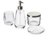 Set di 4 accessori bagno vetro trasparente e argento SONORA_825223