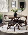 Set of 2 Wooden Dining Chairs Dark Wood and Grey LYNN_836556
